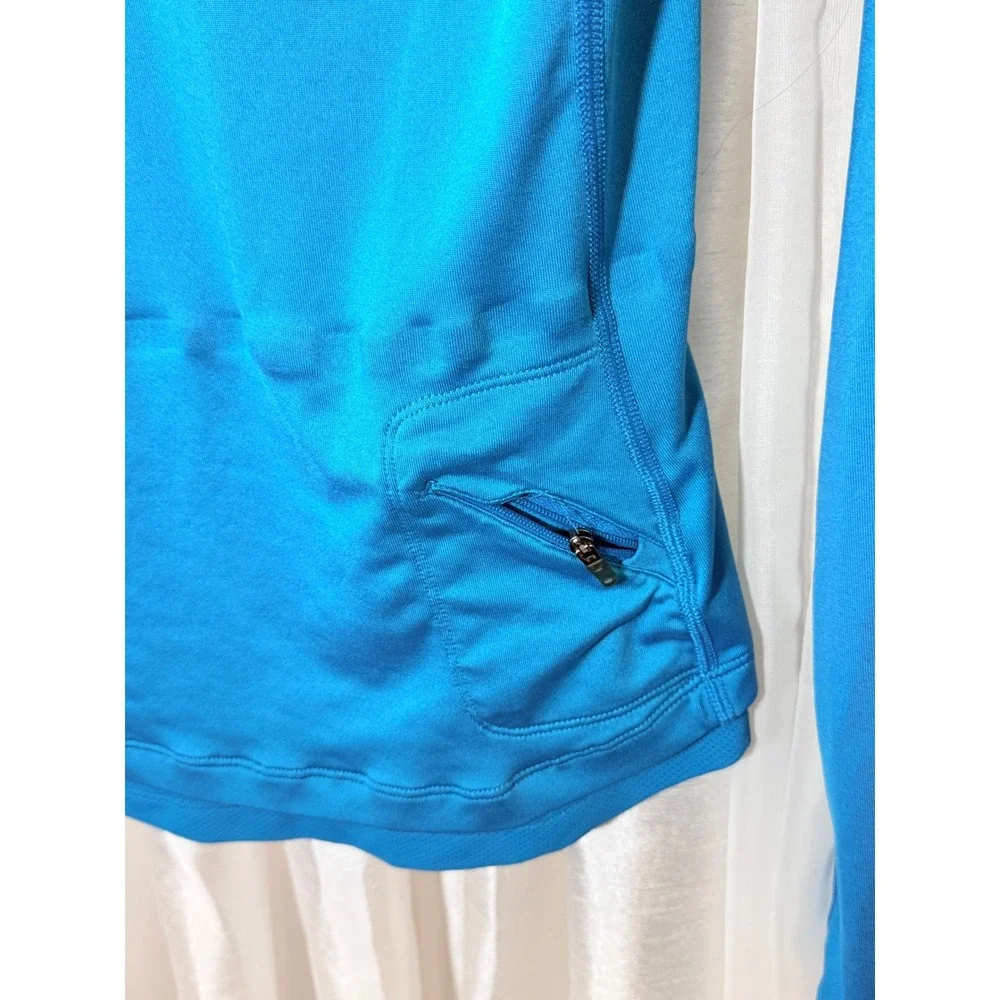 Nike Dri-FIT Quarter Zip Pullover Women Small Blue Pink Reflective Running Top